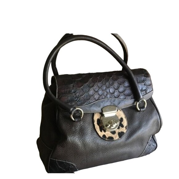 Puntotres Leather Shoulder BAG Satchel HANDBAG PURSE HANDBAG WOMEN'S WOMAN'S